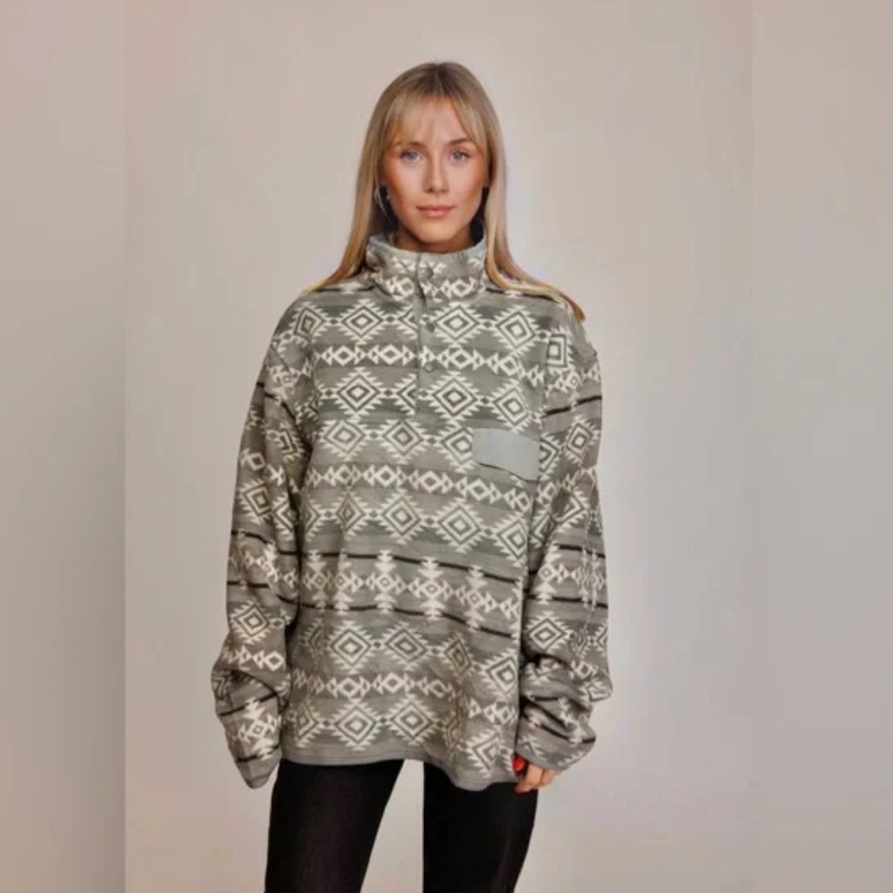 Southern Grit Aztec Print Oversized Sweatshirt